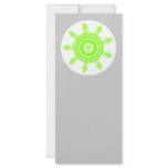 Lime Burst Fractal. Green, gray and white. Custom Rack Card