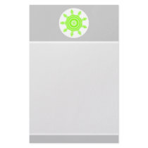 Lime Burst Fractal. Green, gray and white. Stationery