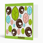 Lime Chocolate Birds Binder