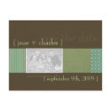 Lime & Chocolate Photo Save the Date postcards by CSWedding Lime & Chocolate Photo Save the Date postcards