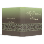 Lime Circles Recipe Book Vinyl Binder
