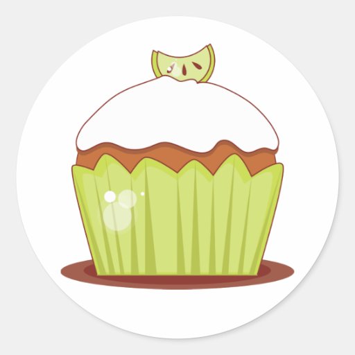 Lime Cupcake Coordinating Envelope Seals Round Sticker