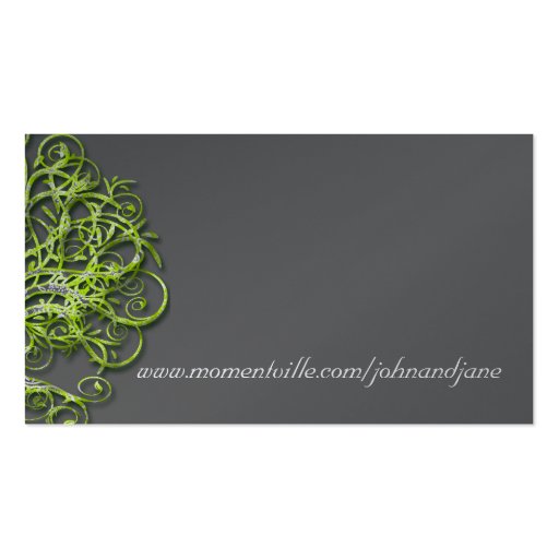 Lime Damask Love Tree Wedding  Place Cards Business Card Templates (back side)