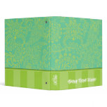 Lime & Deep Aqua Blue Binder With Stripes