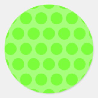 Lime Dots Round Sticker