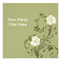 Lime floral all party invitations