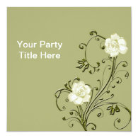 Lime floral all party invitations custom announcement