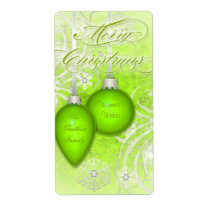 Lime Frosted Flourishes Holiday Wine Label
