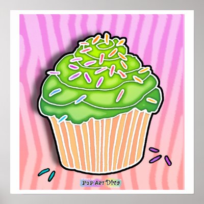 Lime Frosted Pink CUPCAKE POSTER