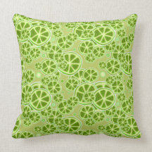 Lime Fruit Slice Pattern Throw Pillow