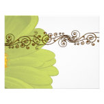 Lime Gerber Daisy Wedding RSVP Custom Invites