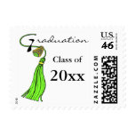 Lime Graduation Tassel And Ring Postage Stamps