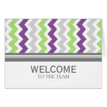 Lime Gray Chevron Employee Welcome to the Team Greeting Card