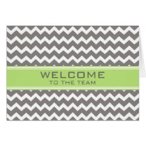 Lime Gray Chevron Employee Welcome to the Team Greeting Cards