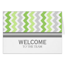 Lime Gray Chevron Employee Welcome to the Team Cards