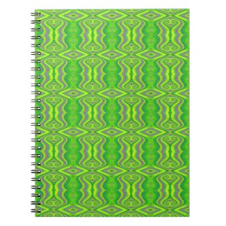 Lime Green 60's Retro Fractal Pattern notebook