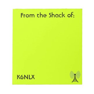 Lime Green Amateur Radio Call Sign Notepad