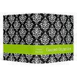 Lime Green and Black Damask Coupon Organizer binders