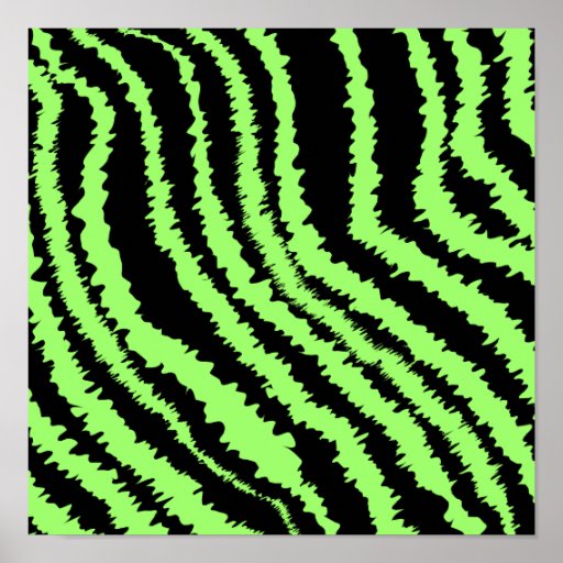 Lime Green and Black Zebra Print Pattern Zazzle