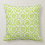 lime green and cream elegant damask pattern pillows
