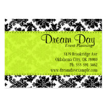 Lime Green and Damask business cards