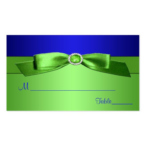 Lime Green and Royal Blue Placecards Business Card Templates