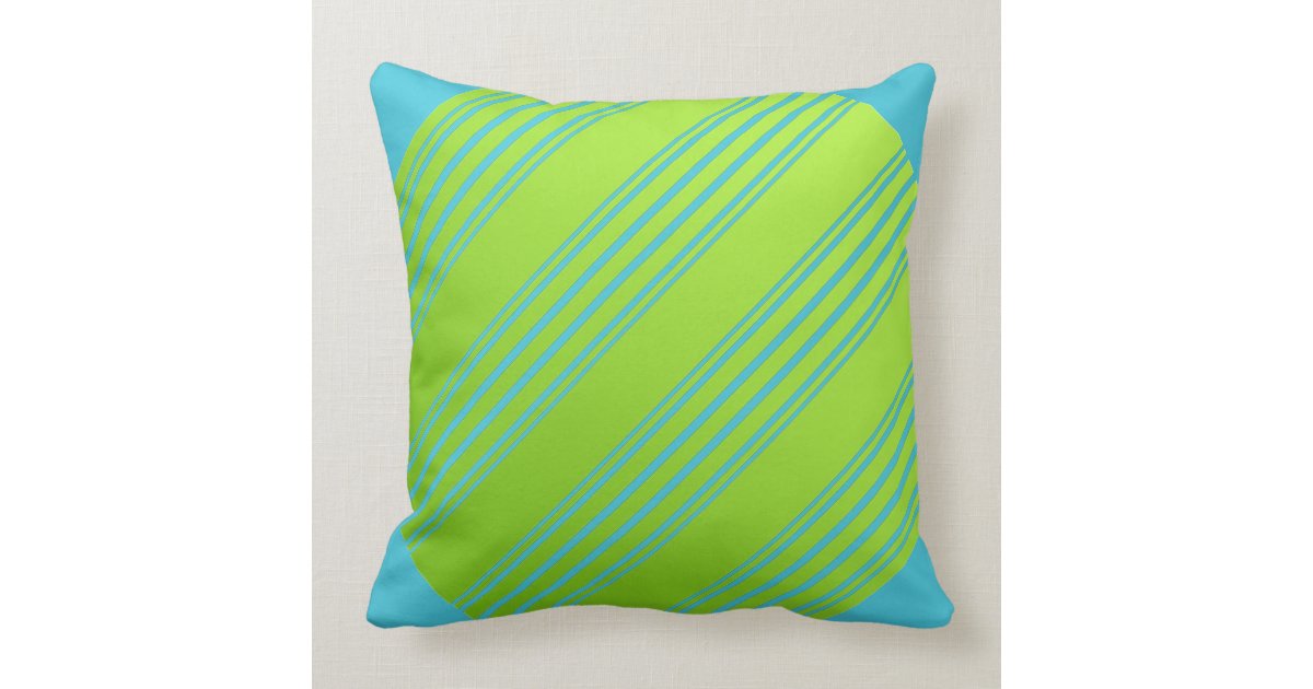 Lime Green And Turquoise Pillow Zazzle