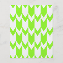 Lime Green and White Chevron Pattern. Personalized Flyer