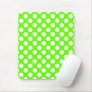 Lime Green and White Polka Dots Mouse Pads