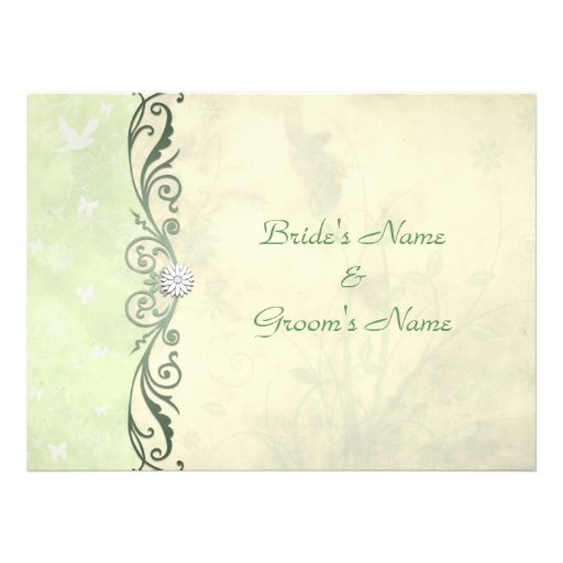 Lime Green and Yellow Floral Spring Wedding Custom Invitation