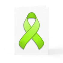 Lime Green Awareness Ribbon Card