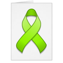 Lime Green Awareness Ribbon Card cards