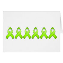 Lime Green Awareness Ribbon Card cards