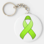 Lime Green Awareness Ribbon Keychain