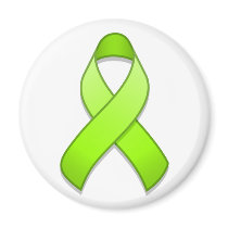 Lime Green Awareness Ribbon Magnet magnets