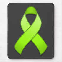 Lime Green Awareness Ribbon Mousepad