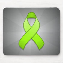Lime Green Awareness Ribbon Mousepad