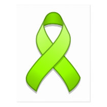 Lime Green Awareness Ribbon Postcard postcards