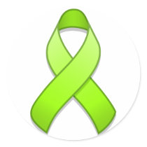Lime Green Awareness Ribbon Round Sticker stickers