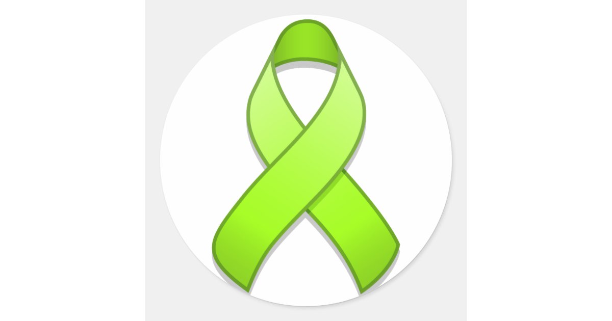 Lime Green Awareness Ribbon Round Sticker Zazzle