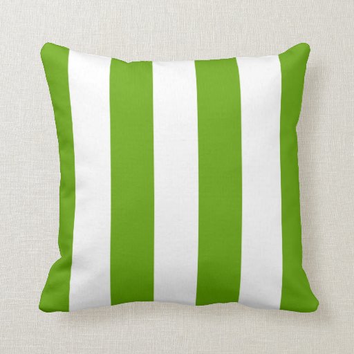 Lime Green Awning Stripe Throw Pillow Zazzle