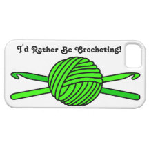 Lime Green Ball of Yarn & Crochet Hooks iPhone 5 Cases