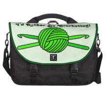 Lime Green Ball of Yarn & Crochet Hooks -Version 2 Laptop Computer Bag