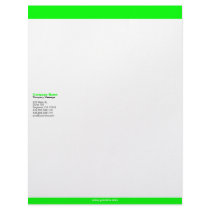 Lime Green Bars Letterhead by Personalization_Shop Lime Green Bars Letterhead