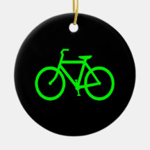 Lime Green Bike Christmas Ornaments