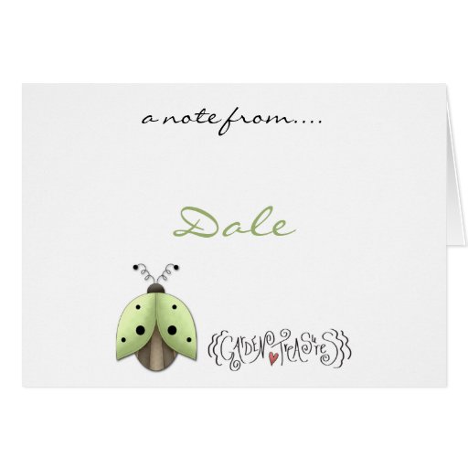 Lime Green Black Ladybugs Personalized Note Cards | Zazzle