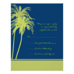 Lime Green & Blue Tropical Palms Invitation RSVP