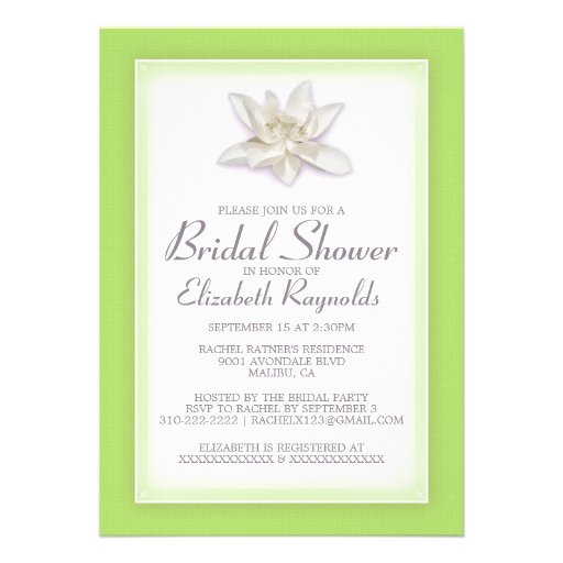 Lime Green Bridal Shower Invitations