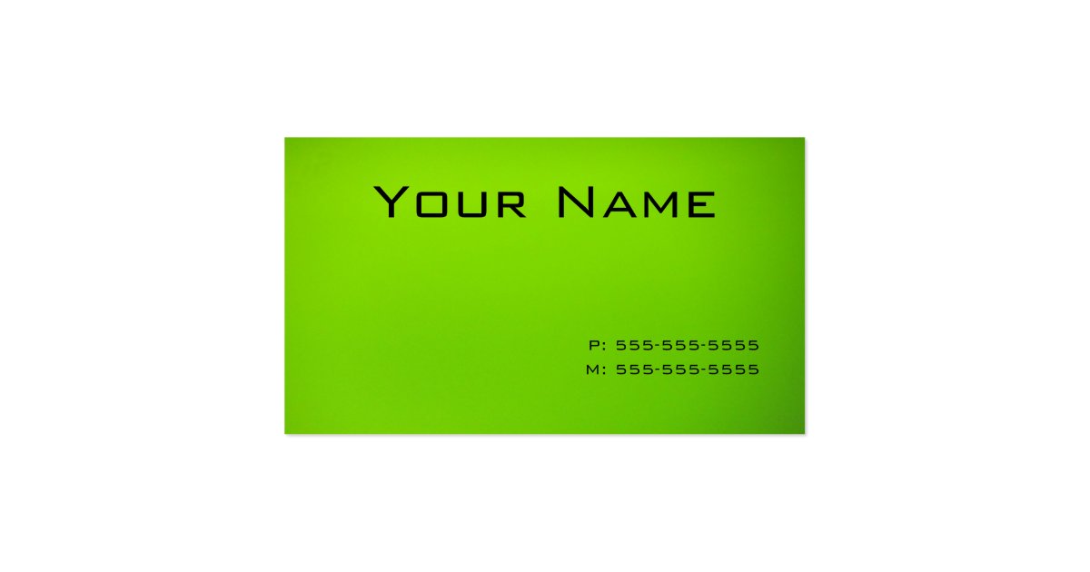 Lime Green Business Card Zazzle