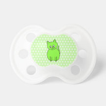 Lime Green Cat. Pacifiers